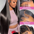 40 46 Inch 200 Density Frontal Wig For Black Women Brazilian Wigs Human Hair 5x5 Bone Straight HD Transparent Lace Front Wigs