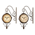 Double Side Wall Clock 4.72 inch 360 Degree Rotate Wall Decoration Mute Retro