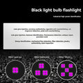 High Power Black Mirror Purple Light Detection Torch Powerful 365NM UV Flashlight Type-C USB Rechargeable LED Ultraviolet Lamp