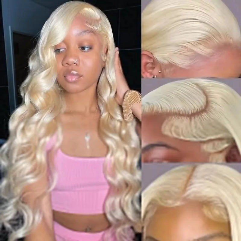 613 Honey Blonde Color Loose Deep Wave 13X4X1 HD Full Lace Frontal Wigs Prepluck With Bleached Knots Baby Hair Cosplay Wedding