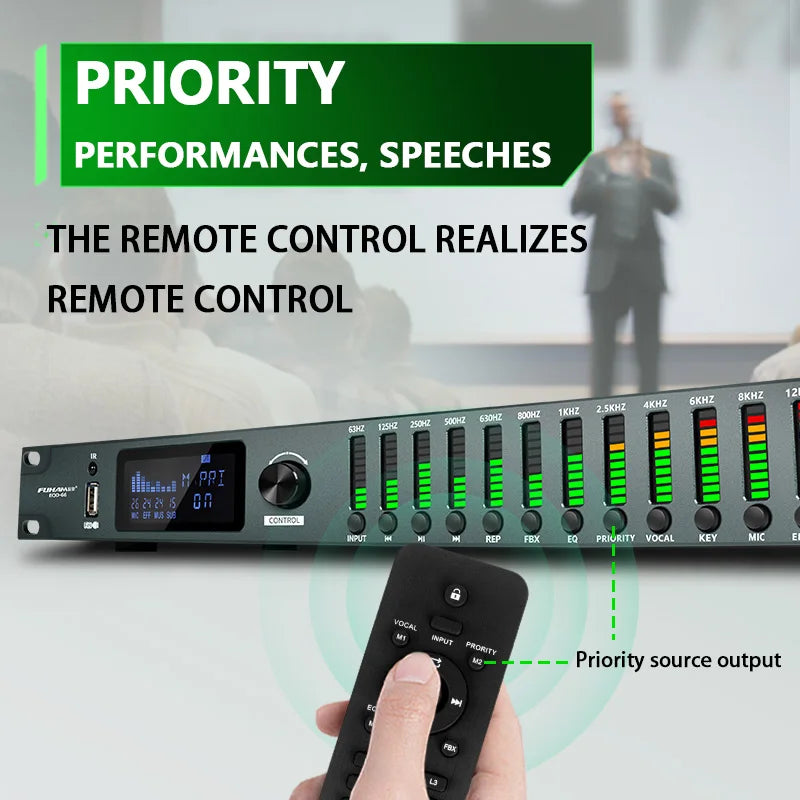 FUHAM EQD-66 Professional Home Pre-Stage Effector Microphone KTV Digital Reverb USB Bluetooth Howling Kara Processor