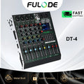 4 Channel Audio Mixer 48V Phantom Power USB Studio Sound Mixers Bluetooth DJ Console Mixing for Karaok