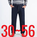 Super Big Size Men's Jeans Elastic Waist Denim Pants Male | SAMAG
