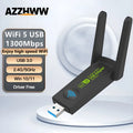 USB 3.0 WiFi Adapter 1300Mbps Dual 2dbi Antennas 5G/2.4G Wireless for Desktop PC Laptop Network | SAMAG