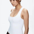 ANK Air Summer Top with Solid Color, Black and White Powder, Wide Shoulder Strap, I-Shaped Tank Top, Women's Sports, Daily Wear
