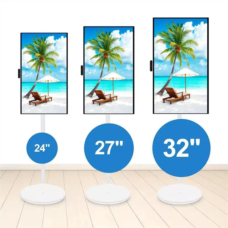 22-Inch Portable Interactive Mini Mobile Smart TV Display Screen with Rollable Stand Follow-by-Me Function