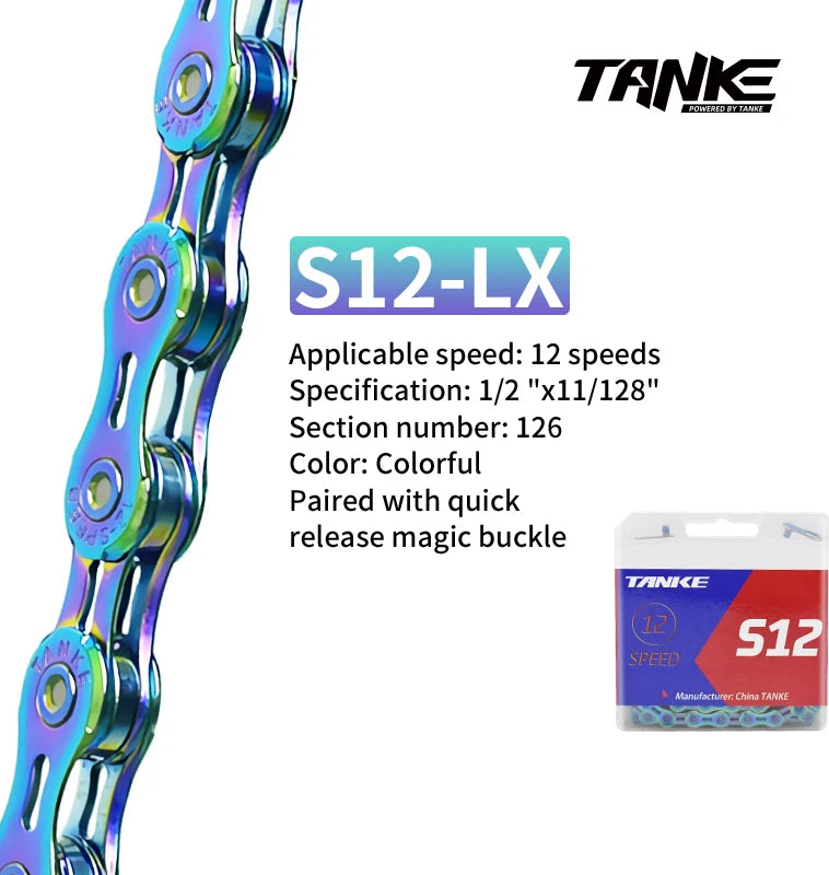 TANKE Bike Chain S8 S9 S10 S11 S12 MTB Road Bicycle Chains,Variable Speed Chain 116/126L High Quality Current Cycling Accessorie