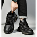 High-quality Large-sized Round-toed Thick-soled Height-increasing Shock-absorbing and Low-top New Casual Sports Shoes