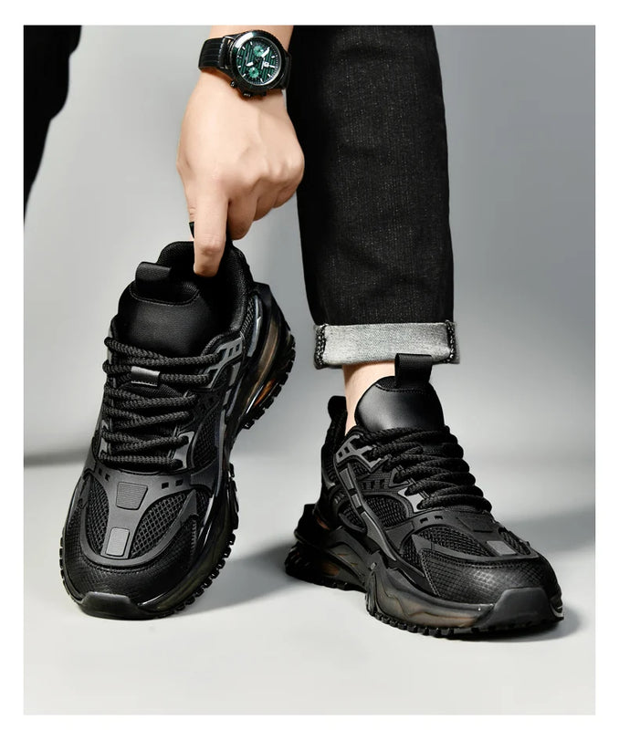 High-quality Large-sized Round-toed Thick-soled Height-increasing Shock-absorbing and Low-top New Casual Sports Shoes