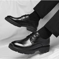 10cm Height Increasing Cowhide Men's Shoes, Fashionable, Casual, Business Office Thick Soled Men's Formal Shoes