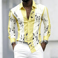 Men's collared shirt with creative musical note print | SAMAG