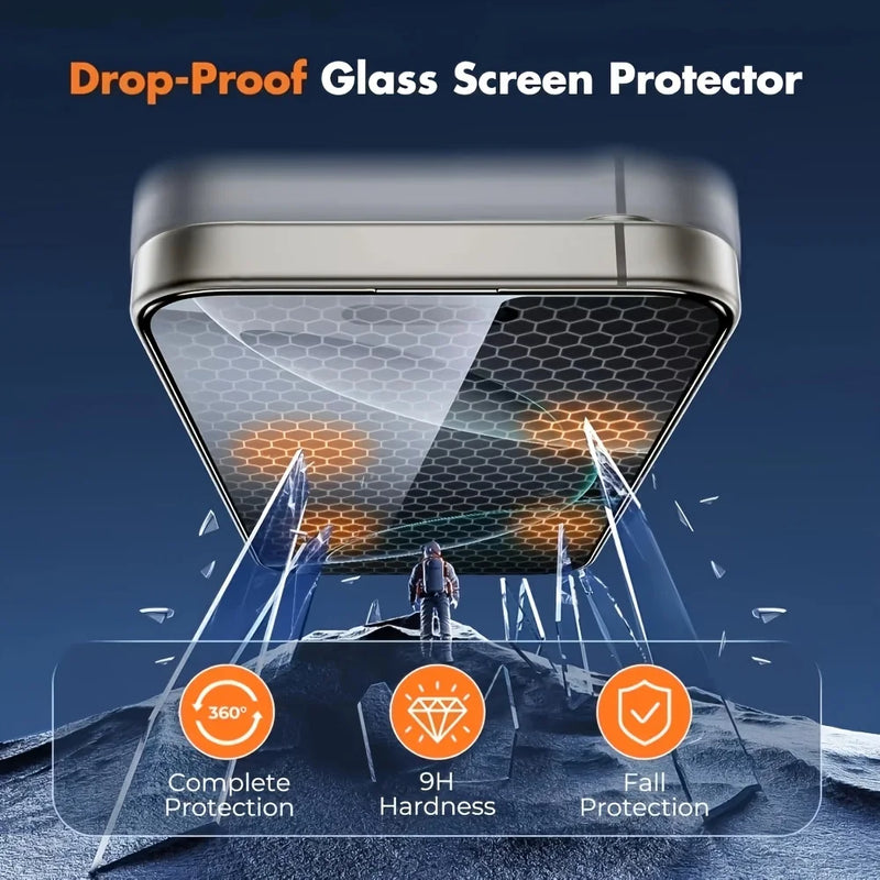 HD Tempered Glass Screen Protector, Full Coverage Ultra Clear Anti-Scratch Phone Screen Film, Compatible with iPhone 17 Pro Max/16/15/14/13/12 Series, Pro/Plus/Air Models