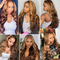 Highlight Body Wave Wig Brazilian Human Hair Wigs For Black Women 13x4 Honey Blonde Lace Front Wig 13x6 HD Lace Frontal Wig Sale