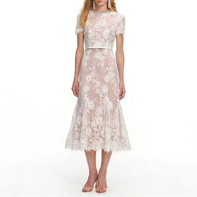 Customized Fashion Casual Lace Sash Rhinestone Pleat | SAMAG