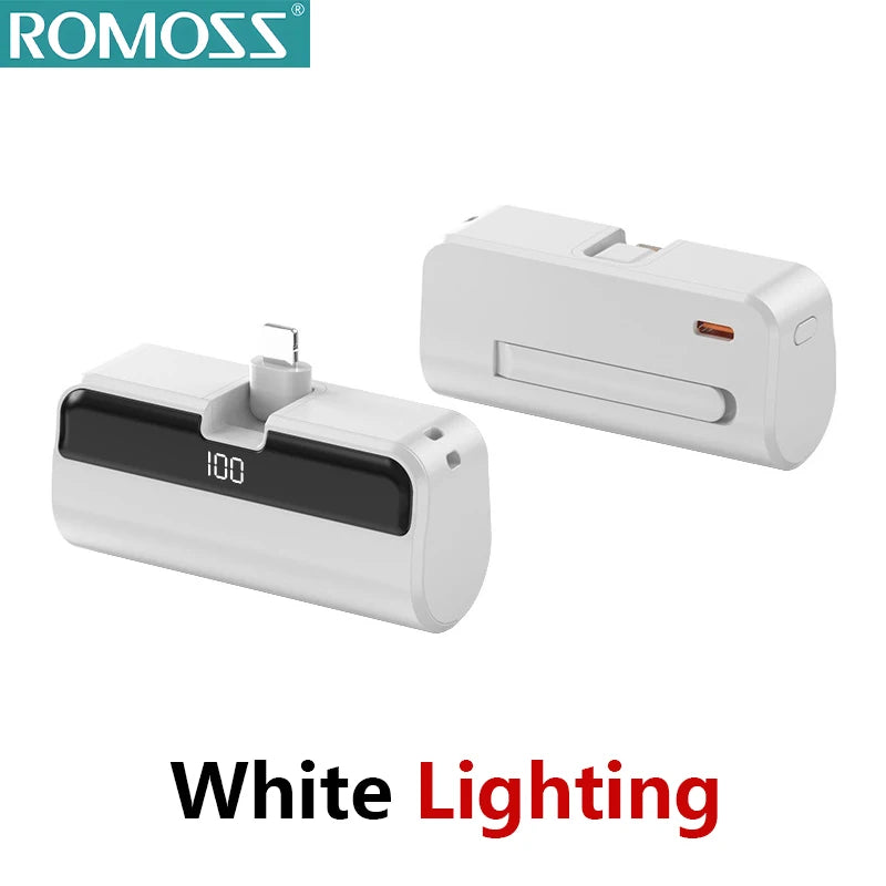 ROMOSS 500000mAh Capsule Power Bank Portable Large Capacity Super Fast Charging Mini External Battery for iPhone Huawei Samsung