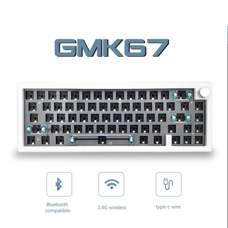 Hot Swappable Mechanical Keyboard Gasket Bluetooth 2.4G RGB Backlit Gasket Structure Keyboard 3 Mode Customized Keyboard