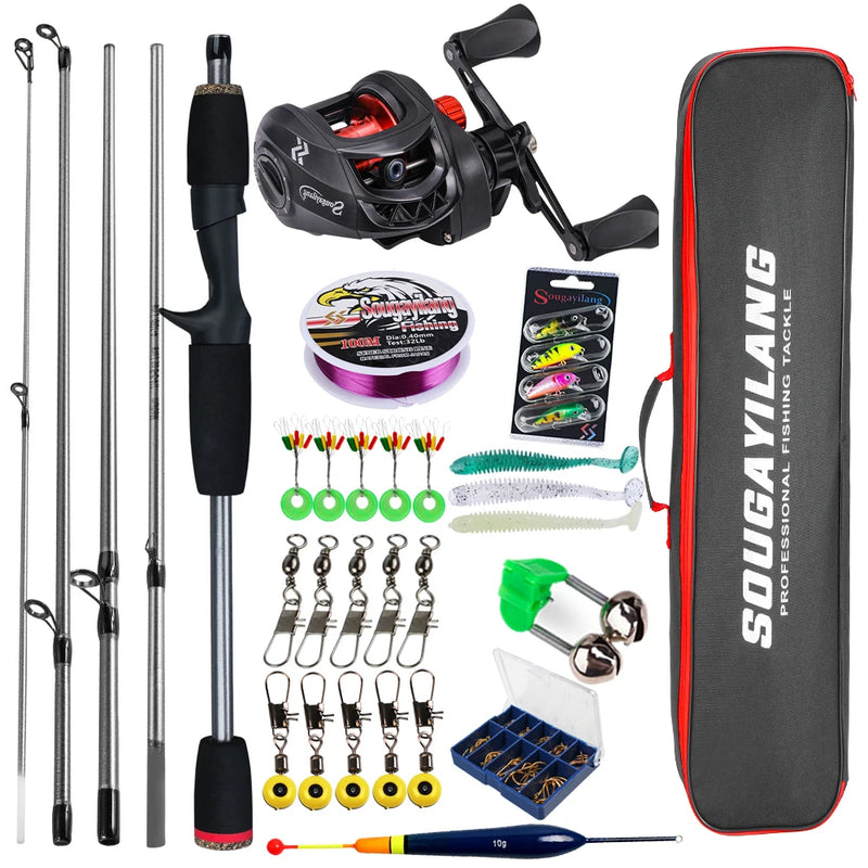 Sougayilang Baitcasting Fishing Rod and Reel Full Kit | SAMAG
