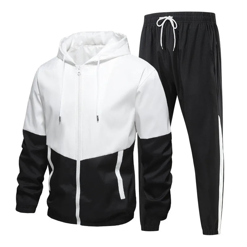 Spring and Autumn Men's Hooded Sports Leisure 2 - piece Sets New Fashion Jacket and Pants Hip Hop Casual - View 2 | SAMAG