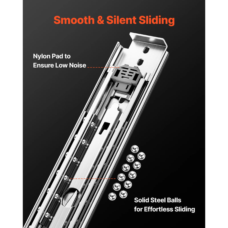 SucceBuy 1 Pair Full Extension Drawer Slides 500lbs Load | SAMAG