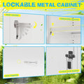 Metal Storage Cabinet, Garage Cabinet with Doand Shelves Lockable Steel Multiunctional Cabi, White ile Cabior Home, Oice, Garage