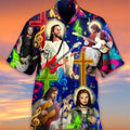 God Jesus Mary Hawaiian Shirts For Men's Crucified | SAMAG