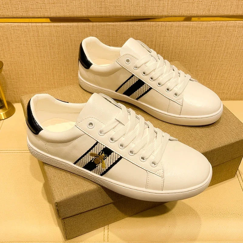 Brand Fashion Embroidered Bee Shoes Man Quality Genuine | SAMAG