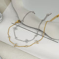 Stainless Steel 18K Gold Plated For Lucky Leaf CZ zircon Bangle Bracelet Set Stackable For Women Crystal - Visuel 6 | SAMAG