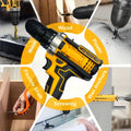 24 - Piece Set Dual - Speed - Battery Charger Lithium Drill Kit with LED Light And Carry Case - Electric - View 4 | SAMAG
