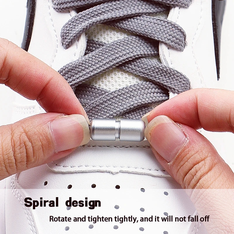 New Swivel Buckle Laces Adults Kids Sneakers No Tie Shoe Laces Automatic Flat Shoelaces Without Ties Casual Shoes