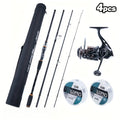 Goture 4pcs Fishing Rod And Reel Set,Includes a Carbon Fiber Rod, Aluminum Alloy Reel,And 2 Spools of Fishing Line,Fishing tools