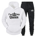 Lover Tracksuit Hoodies Printing QUEEN KING Couple Sweatshirt Plus Size Hooded Clothes Women Two Piece Set - View 14 | SAMAG