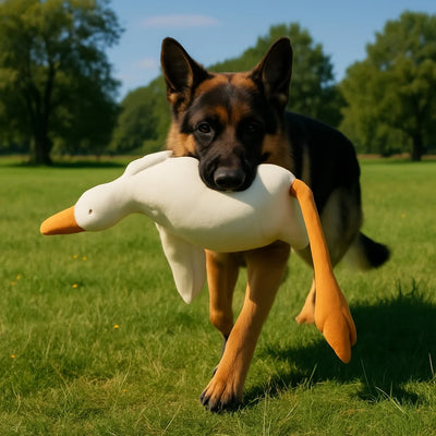 Large Plush White Duck Dog Toys Realistic Goose Design | SAMAG