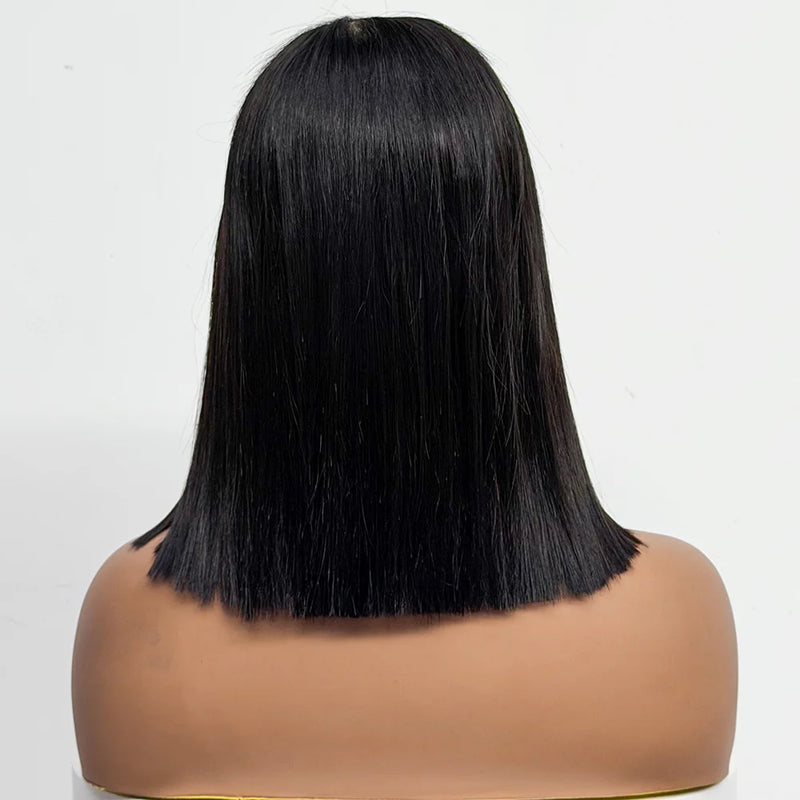 250% Density Bob Straight Human Hair 2X6 Transparent Lace Closure Frontal Human Hair Wigs 100% Human Hair Ginger 99J Colored Wig