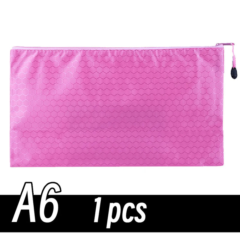 A4/A6 Pencil Bag Zipper Pouch Document Puzzle Bag Waterproof Zip File Folders Pencil Case Storage Bags School Office Supplies