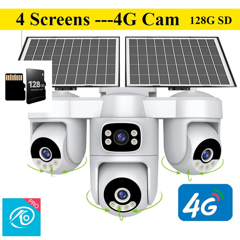 15MP 4G AOV Wireless Solar Camera 4G Sim Card Solar CCTV Auto Tracking Outdoor Protection Solar Security Camera Battery O-kam