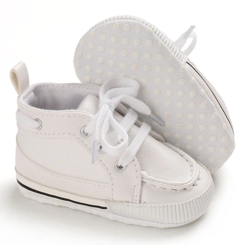 VALEN SINA New Baby Shoes White Christening Baptismal Moccasins Infant Boys Girls Slip-On Peas Shoes Walking Shoes