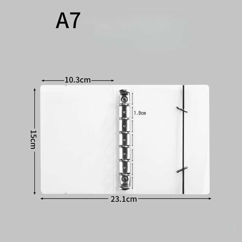 Transparent Binder, Matte Transparent Folder, Data Punching Folder, Ring Binder with Straps, for Office Document Storage