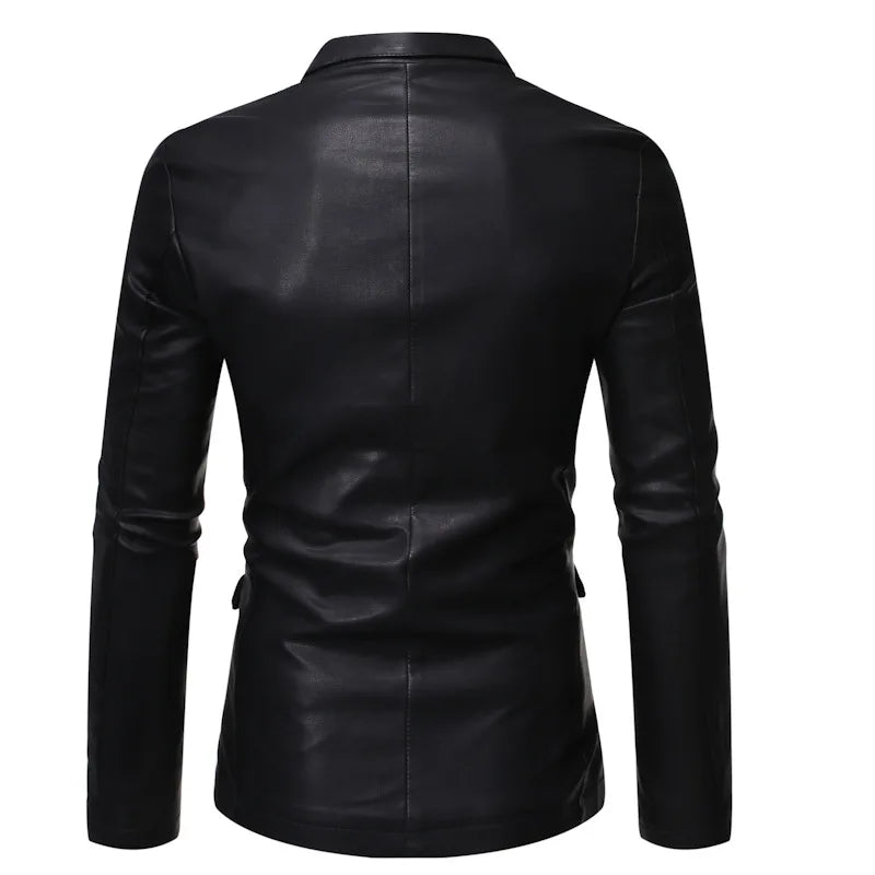 Spring and Autumn Men's Leather Clothing Suit Fashion Slim Fit Casual Jacket