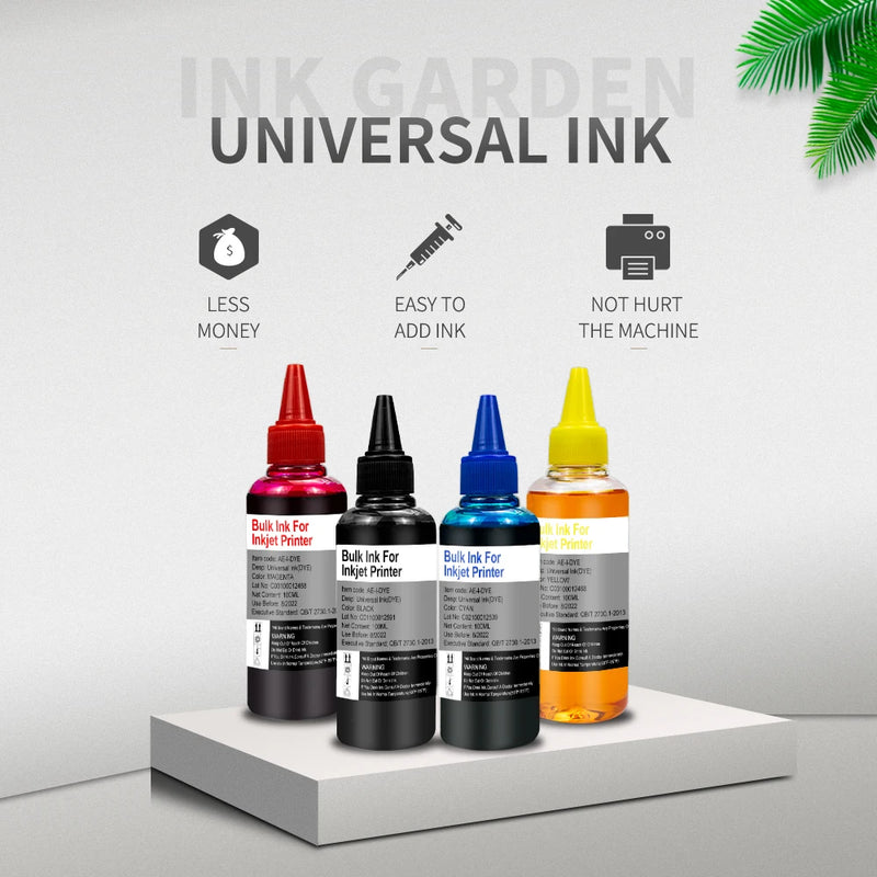 Printer Refill Dye Ink Kit for HP 305 303 302 Ink Cartridges CISS Compatible for HP Canon Epson OfficeJet Deskjet Printers