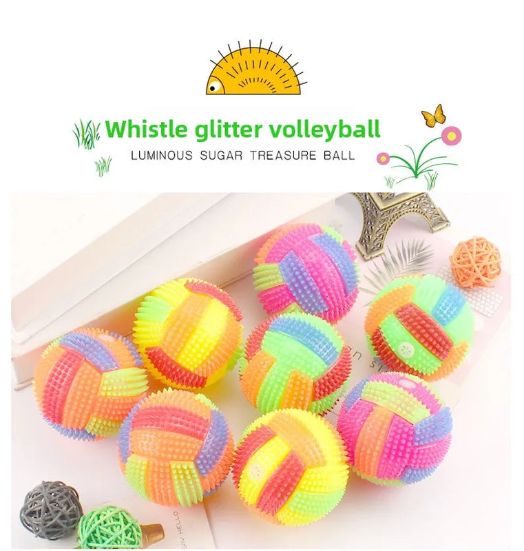 Glowing Ball Dog Toy Led Puppy Bouncy Chew Dog Ball Molar Toy Pet Color Light Ball Interactive Toys for Cats Small Dogs