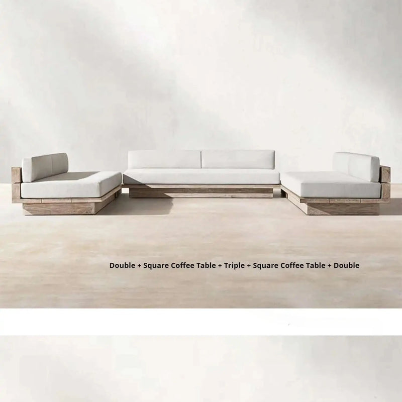 Japanese Style Waterproof and Sunscreen Garden Sofa, Minimalist Designer, Modern Garden Sofa, Artistic Outdoor Furniture, Divano