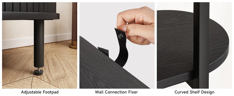 71" Tall Bookshelf,4-Tier Book Shelf with Storage Cabinet,Modern Bookcase with Sliding Door & Adjustable Footpad