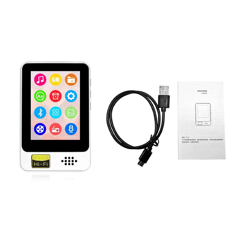Mini Walkman Full Touch Screen MP3 Player 1.77 Inch Student E-book Reader MP4 Video Player with Built-in Speaker