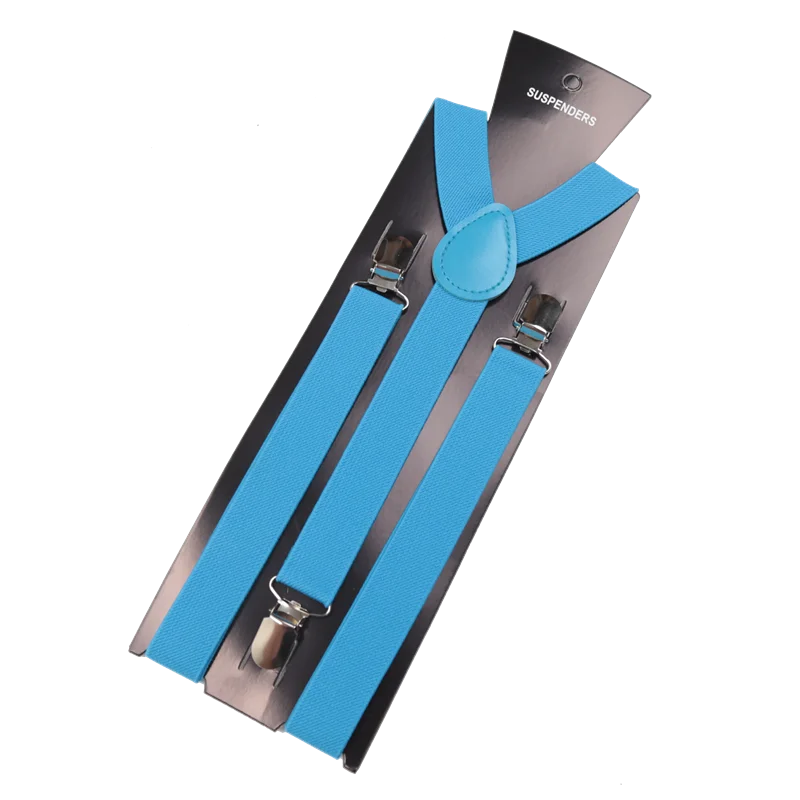Unisex Elastic Leather Suspenders Braces Men Women Gift Black Blue Red Adjustable Straps for Wedding Suit Skirt Accessories