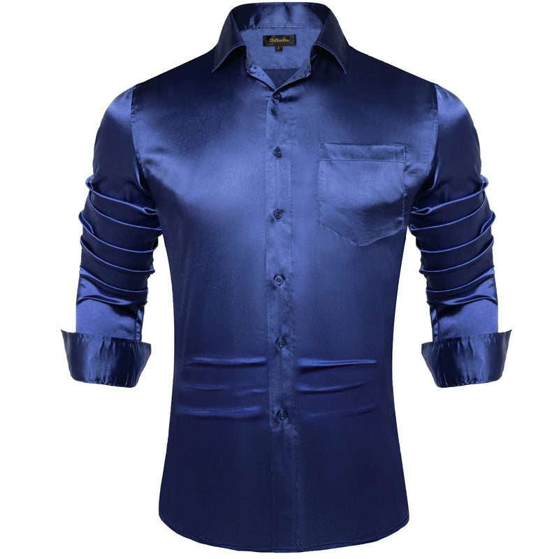 Solid Satin Shirts for Men Sage Green Black Yellow Red | SAMAG