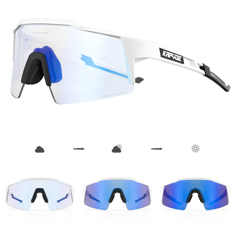 Kapvoe Red Photochromic Cycling Sunglasses for Men Blue | SAMAG