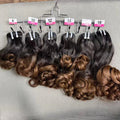 Indian Virgin Hair Human Bundles 8-18inch for Weaving Loose Bouncy Human Hair Natural Ombre Weft Extension for Black Women