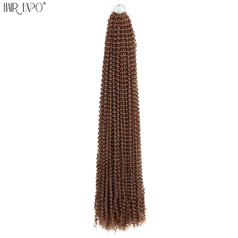 30" Passion Twist Crochet Hair Pre-Looped Synthetic Braiding Hair Extensions Ombre Pre-Twisted Water Wave Braids Hair Expo City
