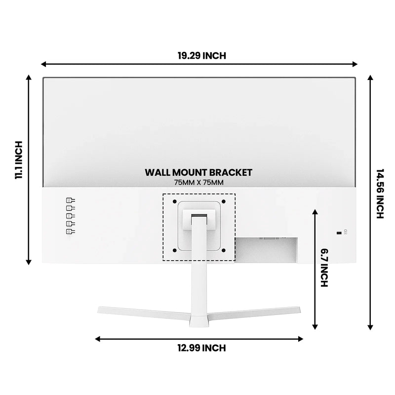 22-inch 1K 75Hz Gaming Monitor - Direct View White Color