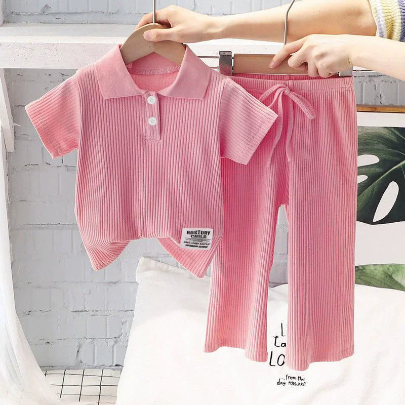 Summer Girls Sweet Sets Baby T - Shirt Stripes Suit Kids - View 8 | SAMAG